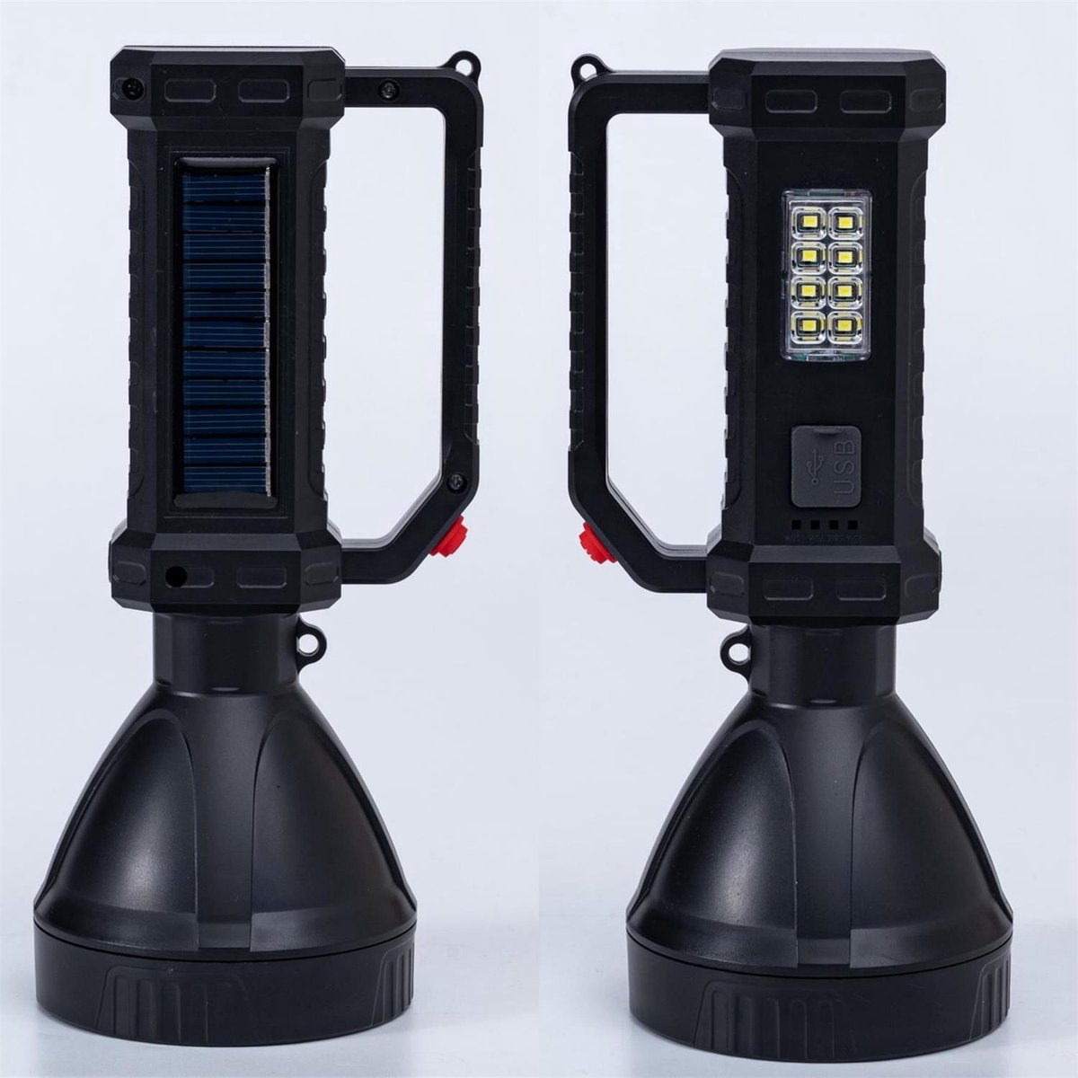 Superheldere LED-zaklamp - Oplaadbare zaklamp op zonne-energie - Zaklamp met hoge capaciteit van 2000 mAh - Met zijlicht - Powerbank - Noodverlichting - Multifunctionele zoeklamp - Geschikt voor buitenwerk, kamperen en avontuur — cadeau in Sport & Outdoor - foto 3