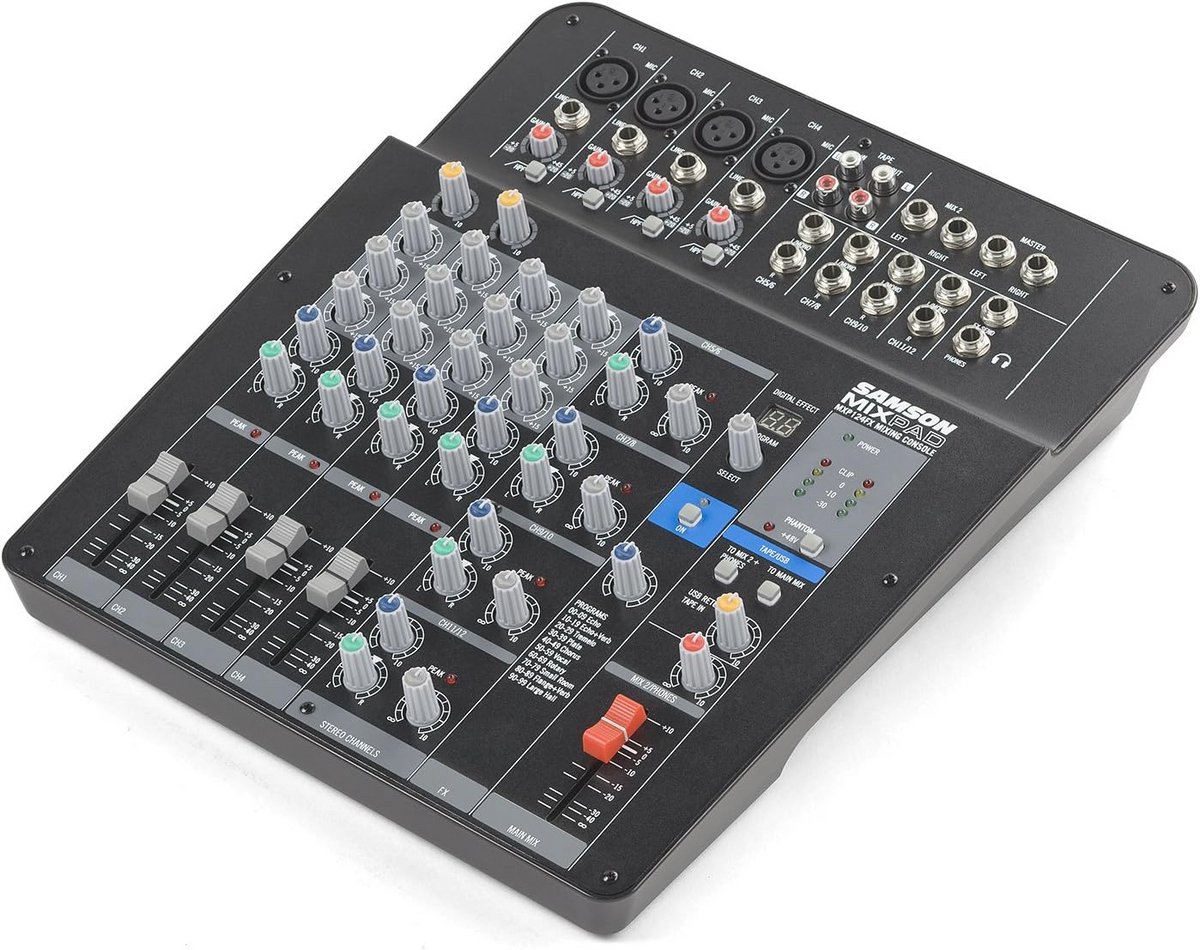 12-kanaals Live Mixer met Effectapparaat en USB Aansluiting