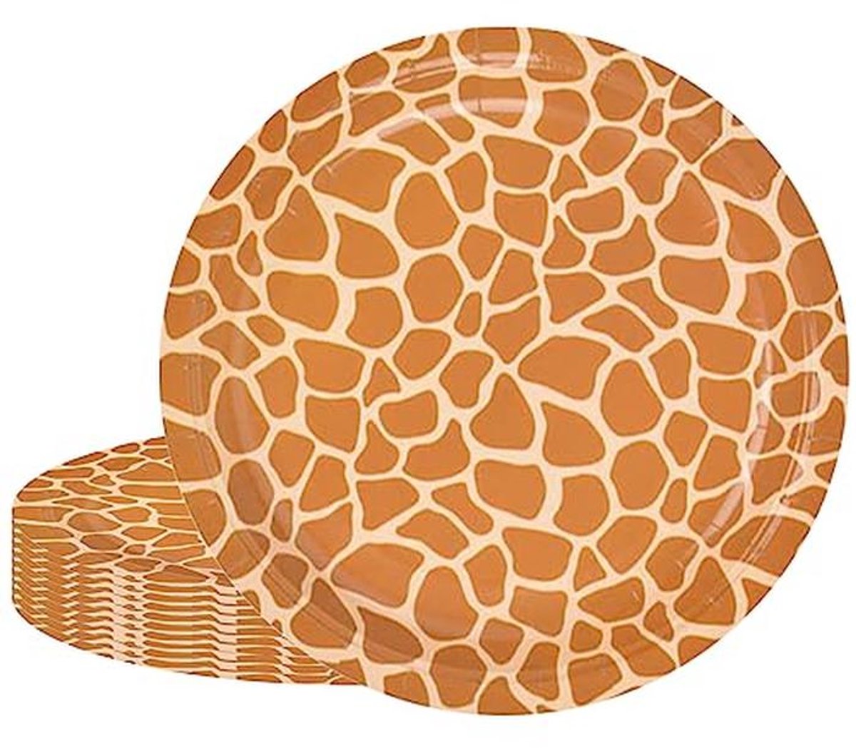 Papieren Borden met Giraffenprint - 16 Stuks - Safari Dinerborden Voor Feestdecoraties