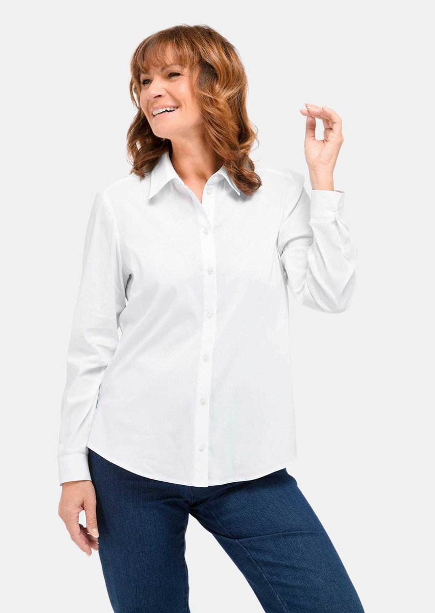 Goldner Overhemdblouse Basic blouse met overhemdkraag