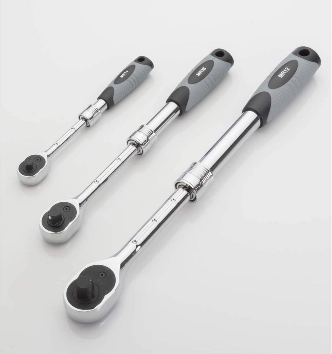 Uitbreidbare Ratchet Set - 3-delige set met 1/4, 1/2 en 3/8 inch ratels