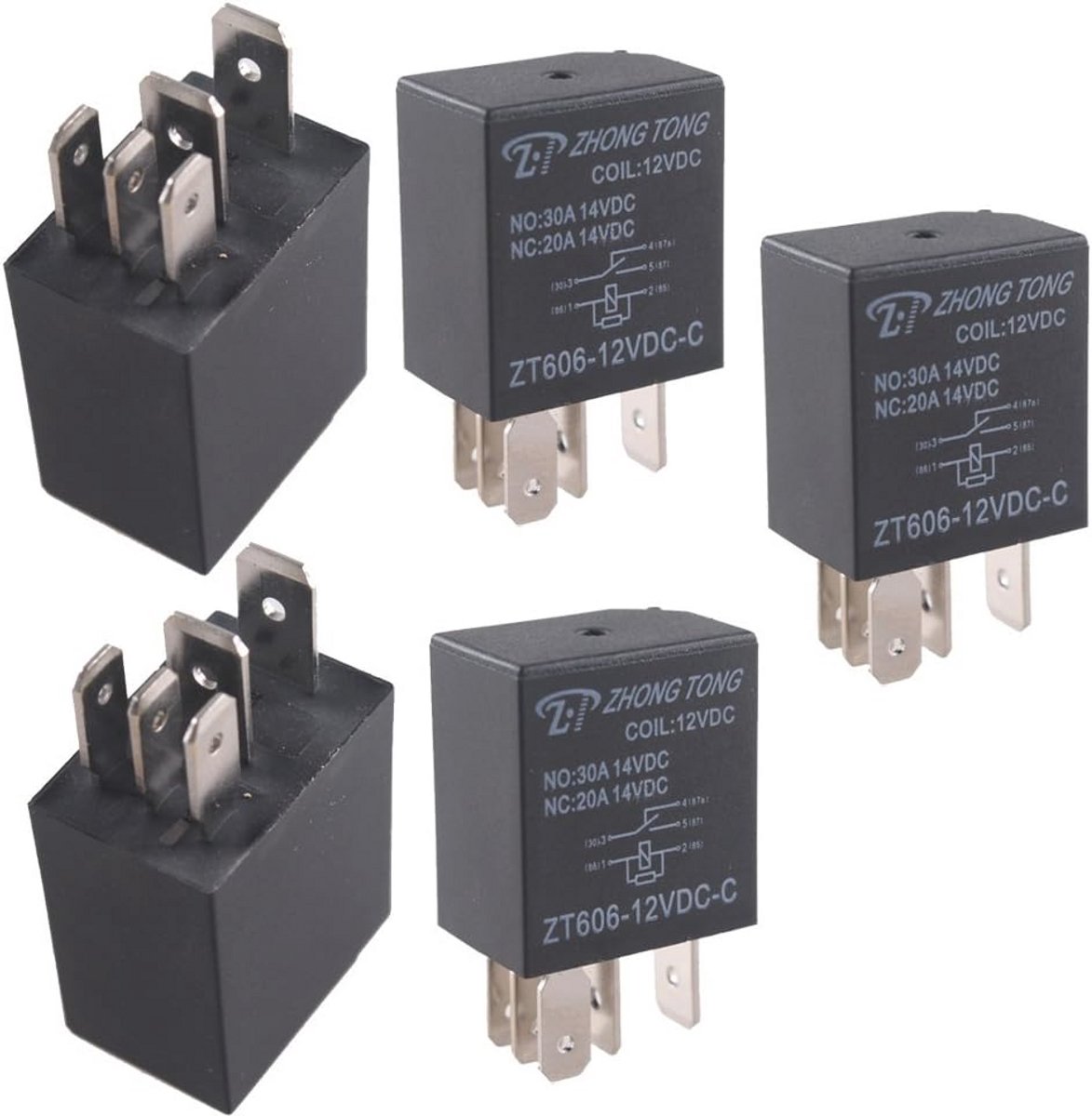5 x 12V 30A 5-polig SPDT auto relais voor motorfiets en boot