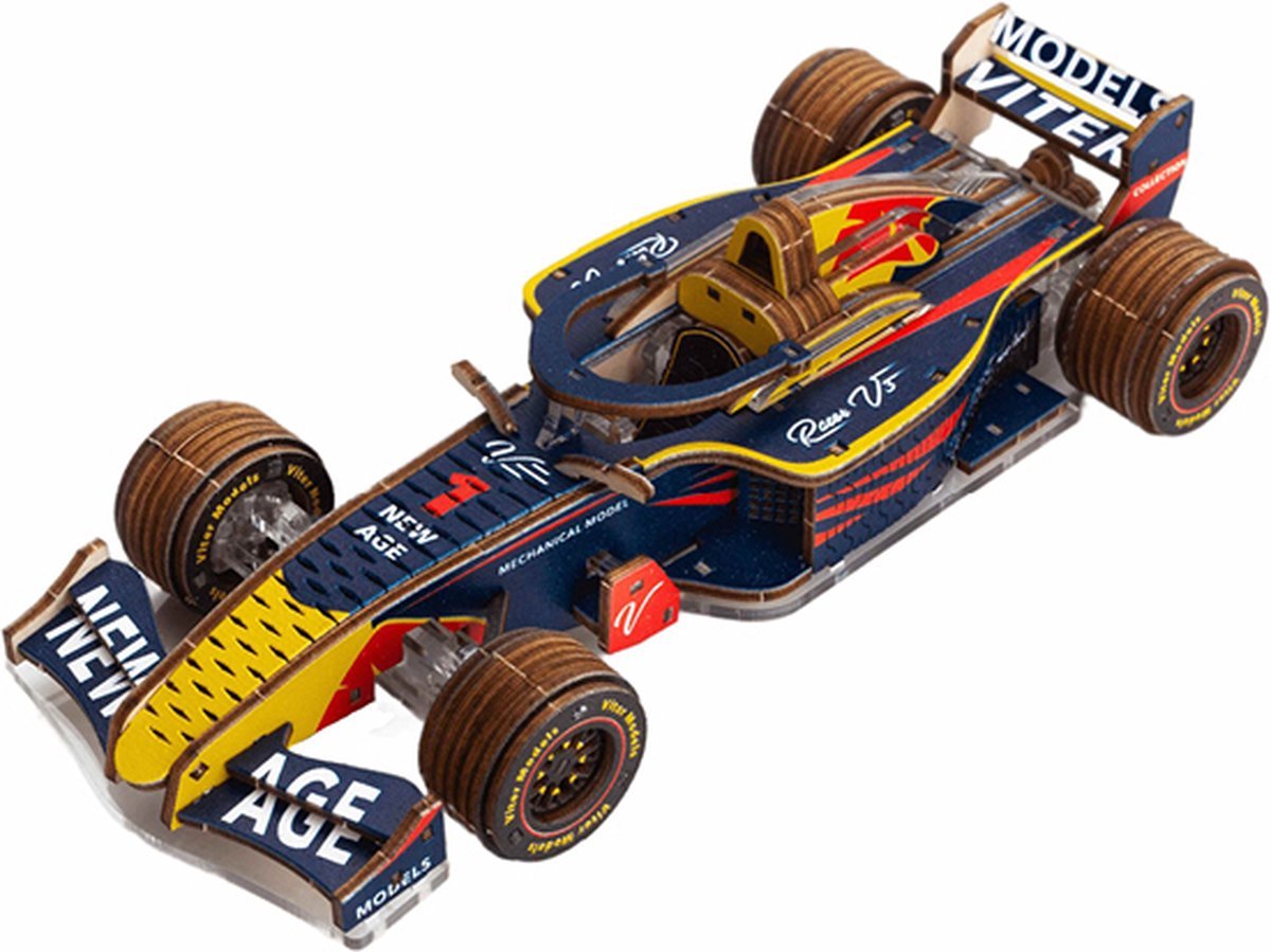 Veter Models 3D Racer V3 Geel/Zwart/Rood DIY Modelbouw Knutselen