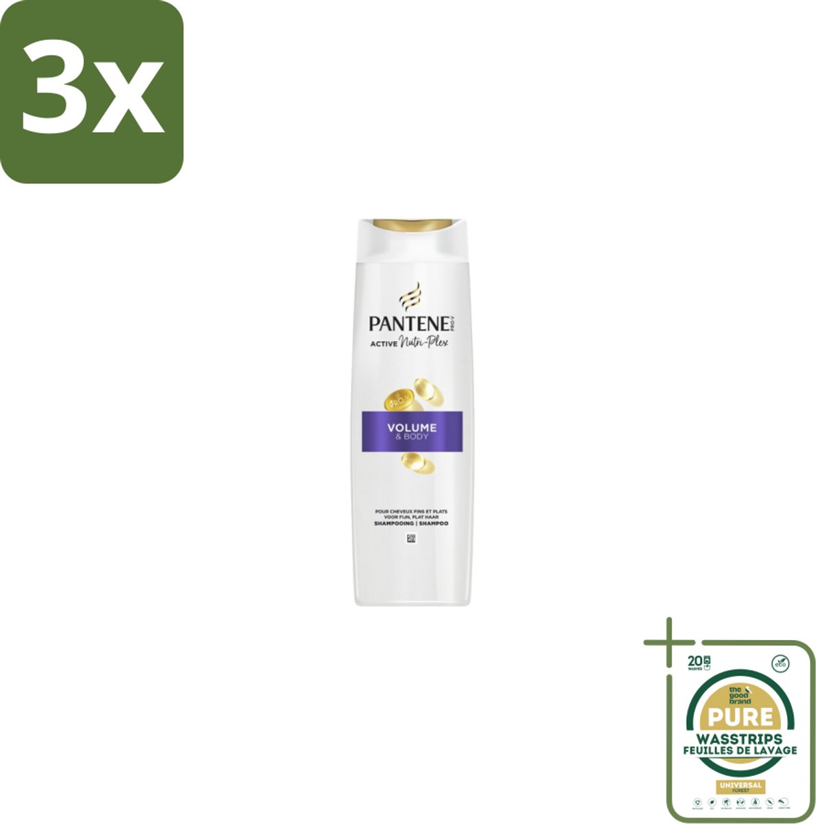 3 x Pantene – Shampoo – Volume – 250 ml - Grootverpakking - Koffiezetapparaat