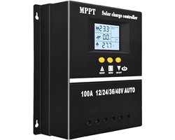 MPPT Solar Laadregelaar 100A met LCD Scherm voor 12V, 24V, 36V, 48V en Dubbele USB