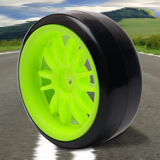 12 Spaak Groene Wiel Velg Tyre Banden voor RC 1/10 Drift Auto van Merkloos	 — afbeelding 4