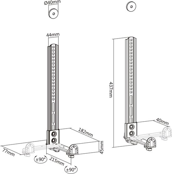 Universele Soundbar Houder - Soundbar Beugel - Akoestiek Verbeteren - Eenvoudige Installatie - 444 x 152 x 62 cm - Zwart van Universele — afbeelding 3