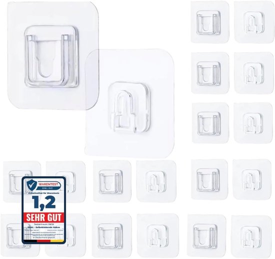 Kleine Zelfklevende Kleefhaken - 30 Stuks Zilver - Geen Boren Nodig Voor Badkamer Keuken Woonkamer Kantoor