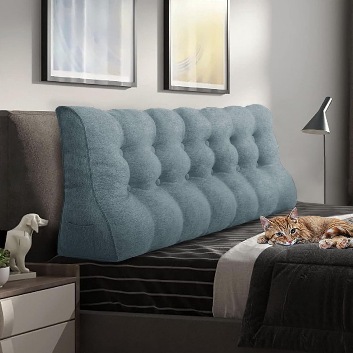 Groot Driehoekig Rugleuningkussen voor Bed en Lezen - Comfortabel Hoofdkussen