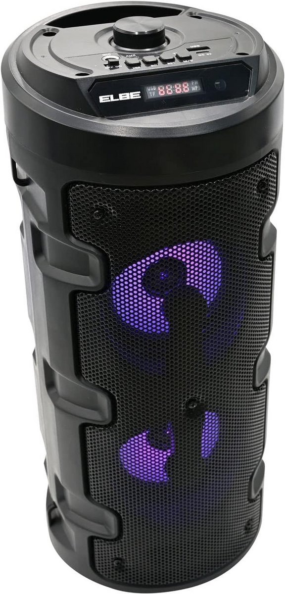 Draagbare Bluetooth Karaoke Luidspreker met Licht, 10W, SD, USB, FM, Microfoon, 4 Uur Afspelen, TWS, Afstandsbediening, Zwart