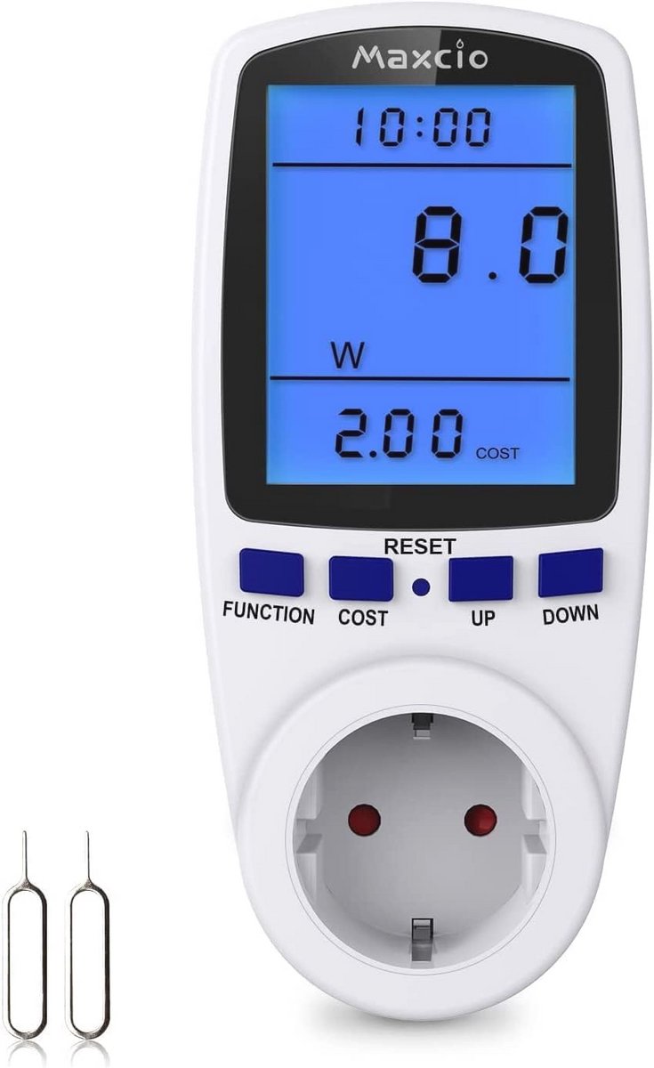 Energiekostenmeter met LCD Scherm - Slimme Stroomverbruikmeter voor Huishoudelijke Apparaten