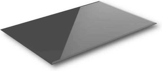 Euro Tische glasplaat voor open haard en tafelblad in 90x80cm facetgeslepen, beschermingsplaat met 6 mm ESG veiligheidsglas, vonkbeschermingsplaat, glazen bodem voor open haard (helder glas