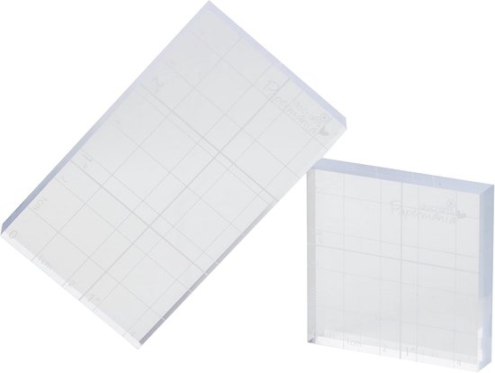 Papermania 7,0 X 10,2 Cm Helder Stempelblok – Met Witte Rasterlijnen Voor Precieze Positionering