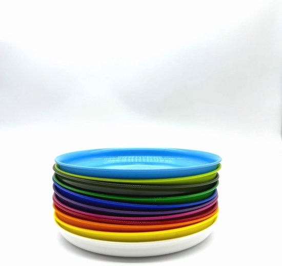 Platte Borden Ø 18 cm - Herbruikbaar Kunststof Servies voor Camping en Picknick — afbeelding 3