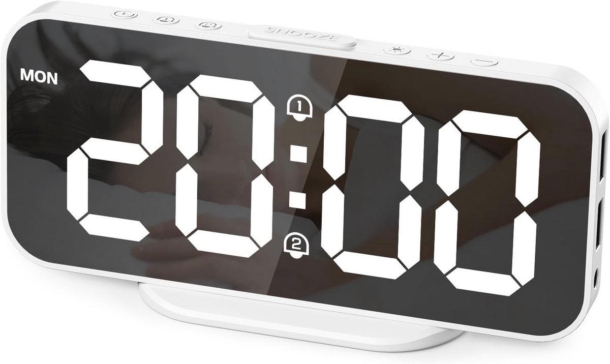 Digitale Wekker met Groot Spiegel Display en Snooze-functie - Ideaal voor Thuis