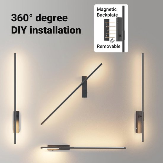 K-Bright 4 Stück LED Wandleuchten Innen/Außen 12W Wandlampe Auf und ab Einstellbarer Lichtstrahl