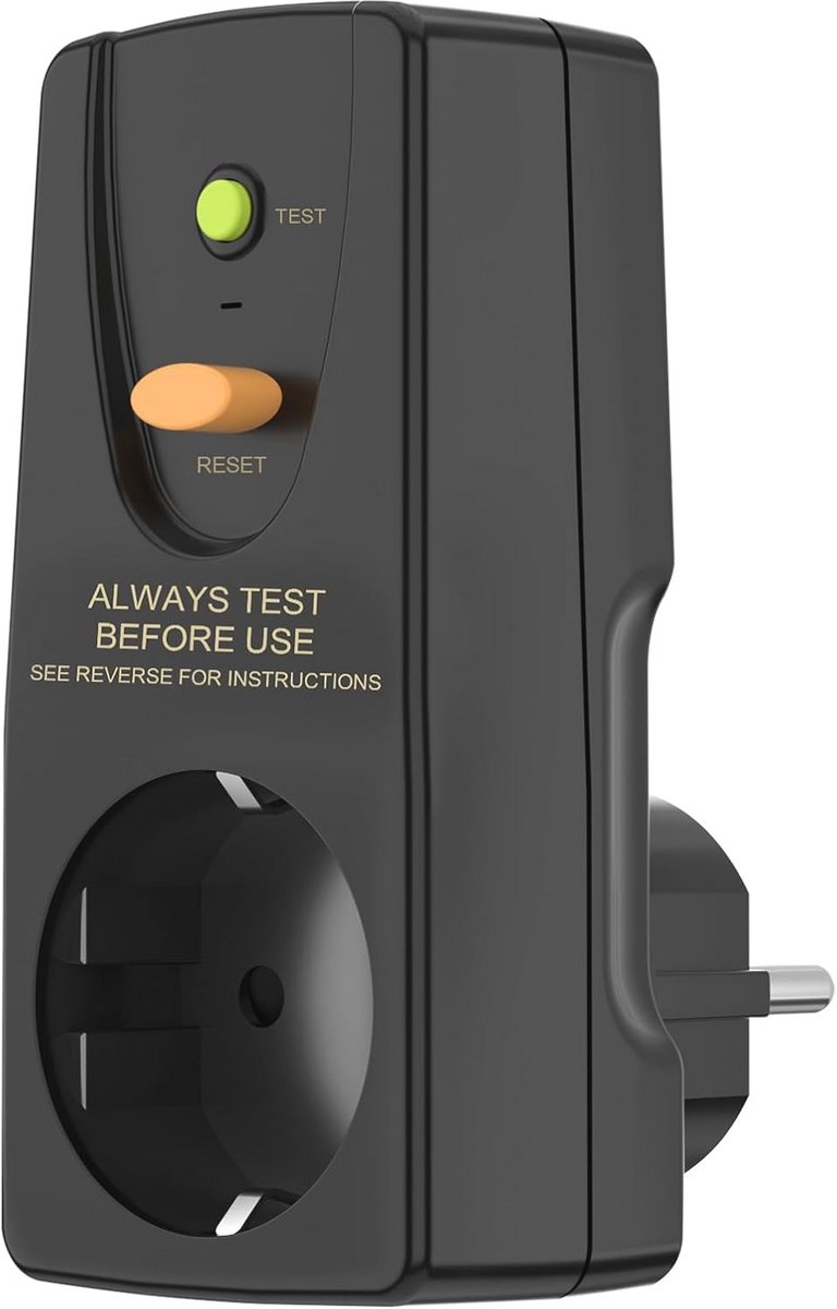Veiligheidsstopcontact met Schakelaar en Afdekking - 230V/16A, IP54, 10mA Aardfoutbeveiliging