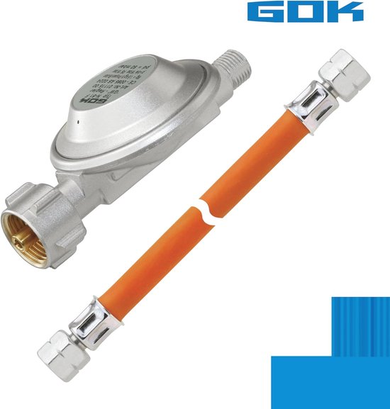 Gasdrukregelaar incl. 150 cm gasslang - 50 mbar drukregelaar voor gasfles van GOK — afbeelding 4