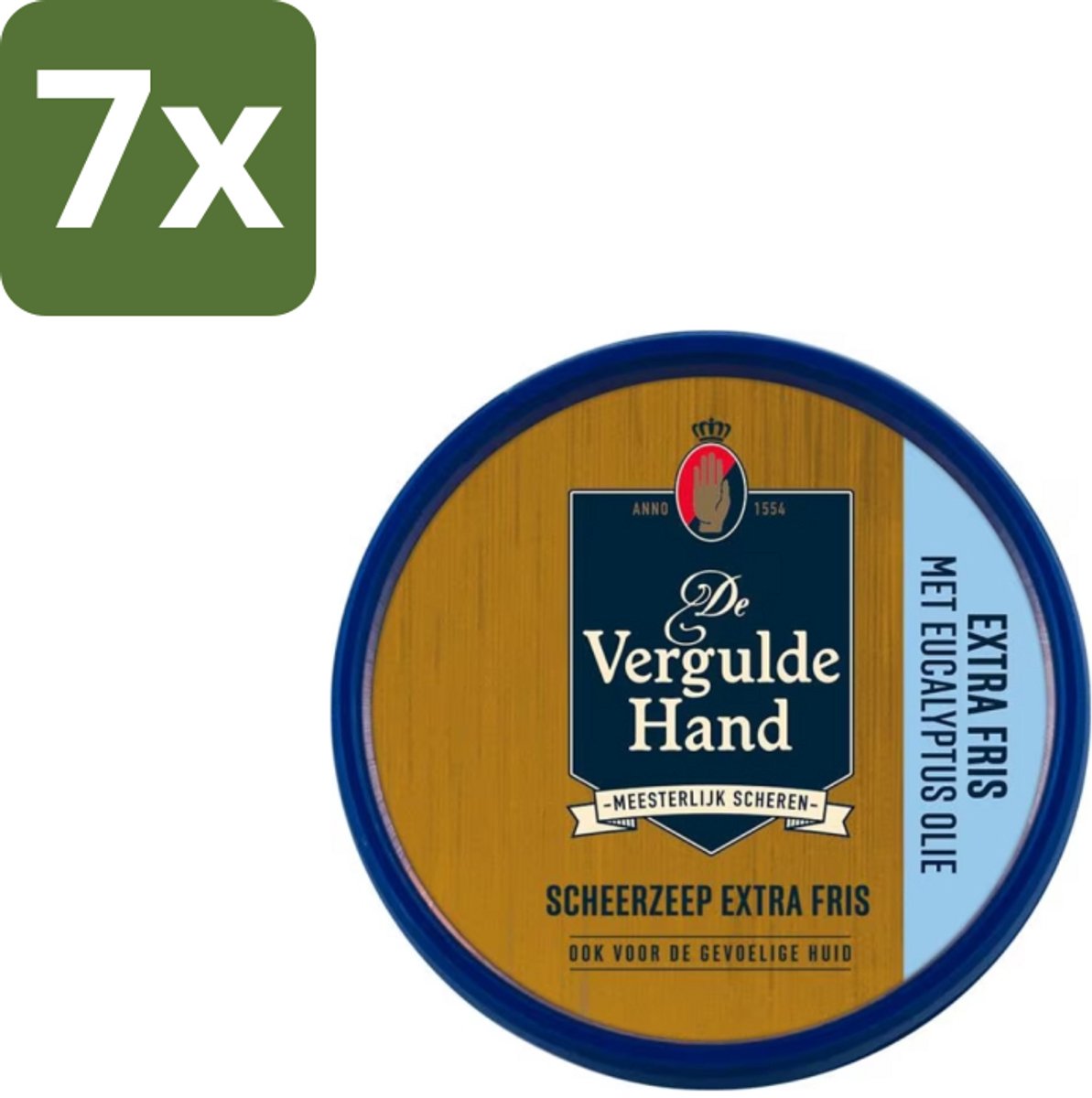 7 x Vergulde Hand - Scheerzeeptablet - Extra Fris - 75 gr - Koffiezetapparaat