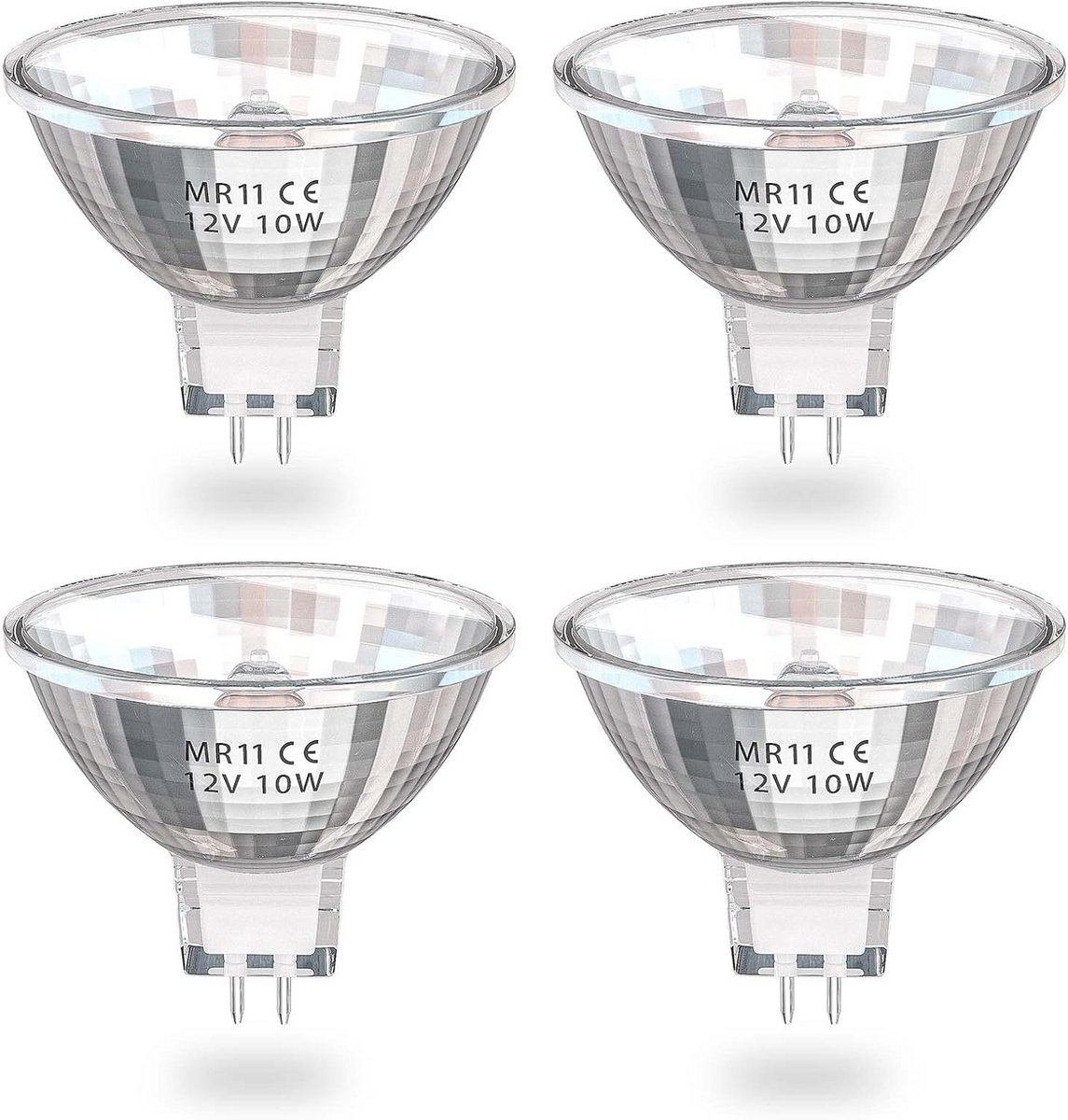 Dimbare MR11 Halogeen Lampen 10W GU4 - Warm Wit 2800K - Energiezuinige Verlichting voor Binnen en Buiten - Verpakking van 4