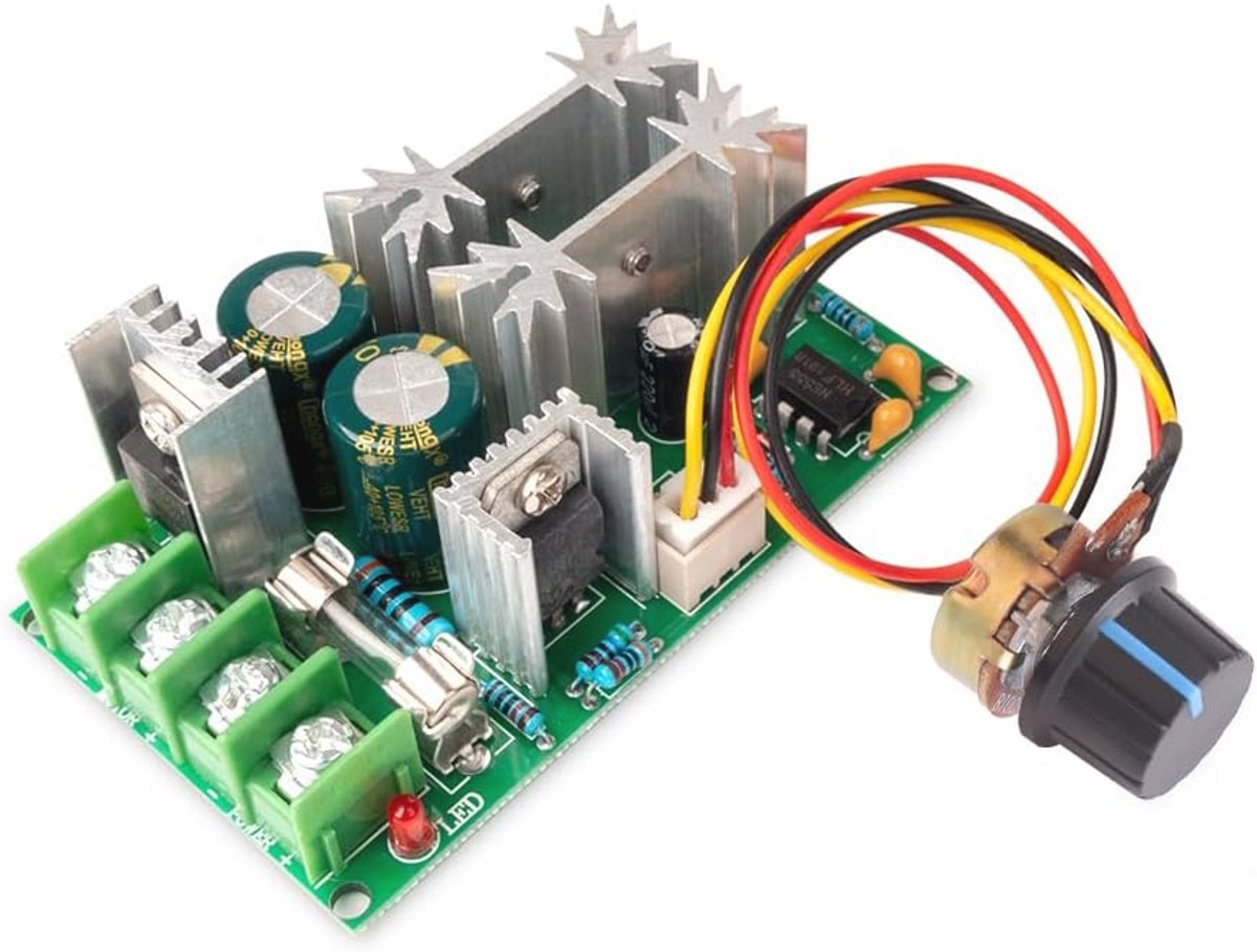 Verstelbare PWM Snelheidsregelaar voor DC Motoren - 12V tot 60V, 20A