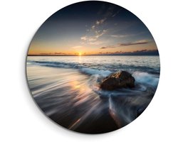 KitchenArt - Ocean Whisper – Muurcirkel Binnen - ø 60 cm - Wandcirkel - Mét Ophangsysteem - Wanddecoratie - Muurdecoratie