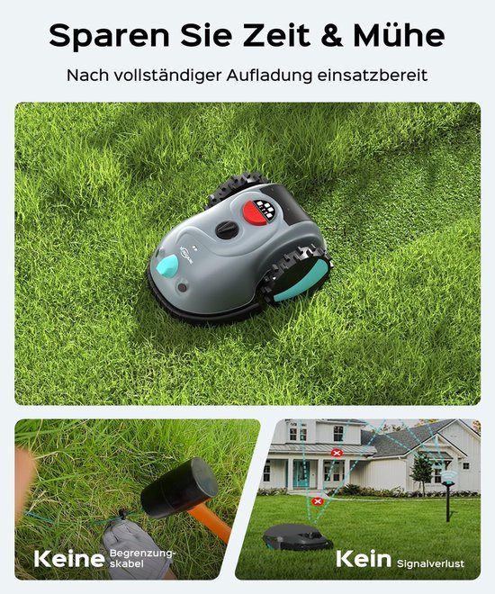 V100 Slimme Robotmaaier zonder Begrenzingskabel, - zonder Begrenzingskabel, Camera & AI - Medahomestore — afbeelding 3
