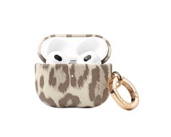 Selencia Sabi Case met panterprint - Hoesje geschikt voor AirPods 3 (2021) - Soft Ivory