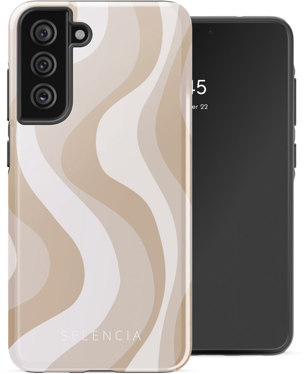 Selencia Hoesje - Geschikt voor Samsung Galaxy S21 FE - Backcover - Desert Waves Beige