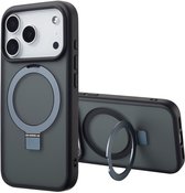 Accezz Hoesje - Geschikt voor Apple iPhone 17 Pro - Ring Stand Backcover geschikt voor MagSafe - Zwart
