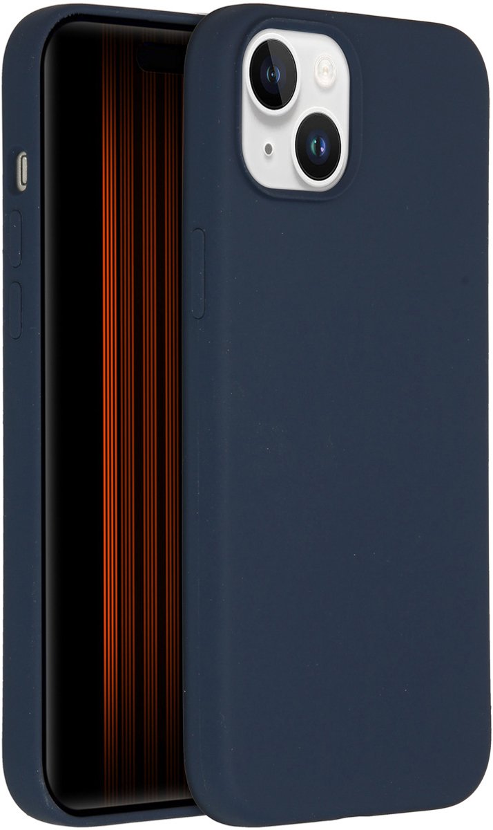 Accezz Hoesje Geschikt voor iPhone 15 Plus Hoesje Siliconen - Accezz Liquid Silicone Backcover met Geschikt voor MagSafe - Donkerblauw
