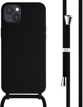 Coque iPhone 15 Plus avec cordon - Coque en Siliconen iMoshion avec cordon - Zwart