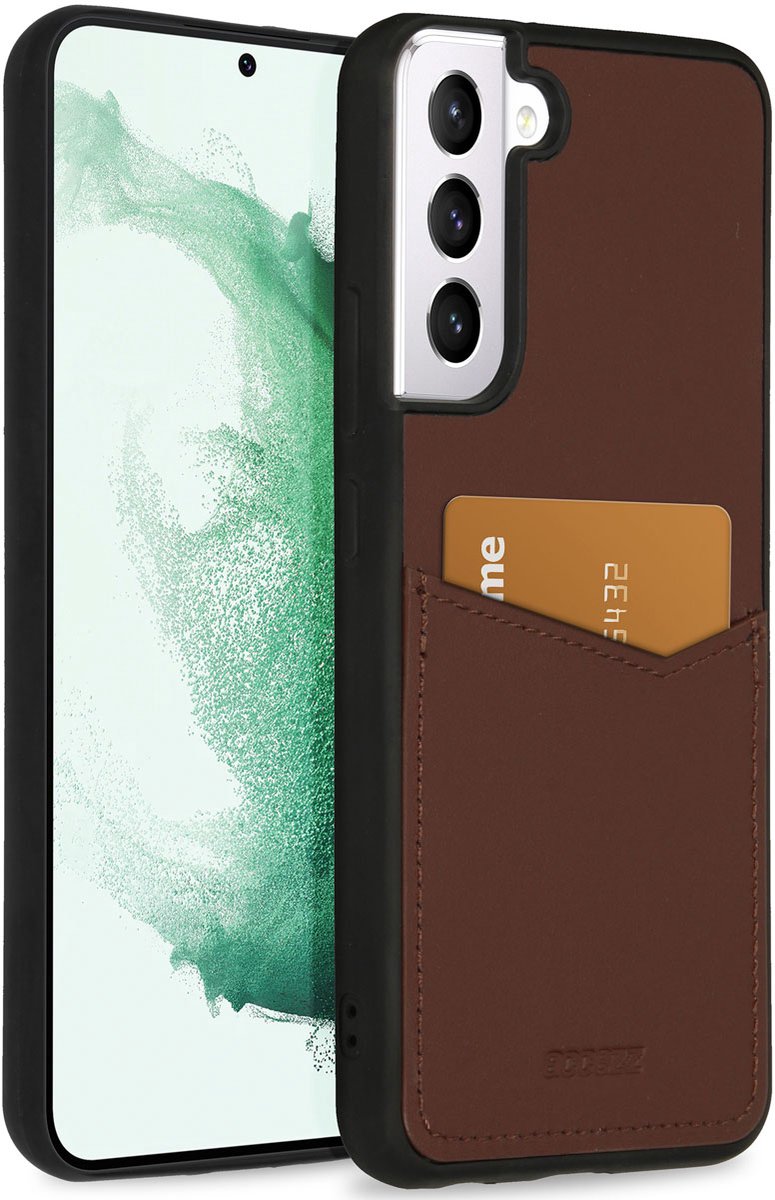 Accezz Hoesje Geschikt voor Samsung Galaxy S22 Plus Hoesje Met Pasjeshouder - Accezz Premium Leather Card Slot Backcover - Bruin