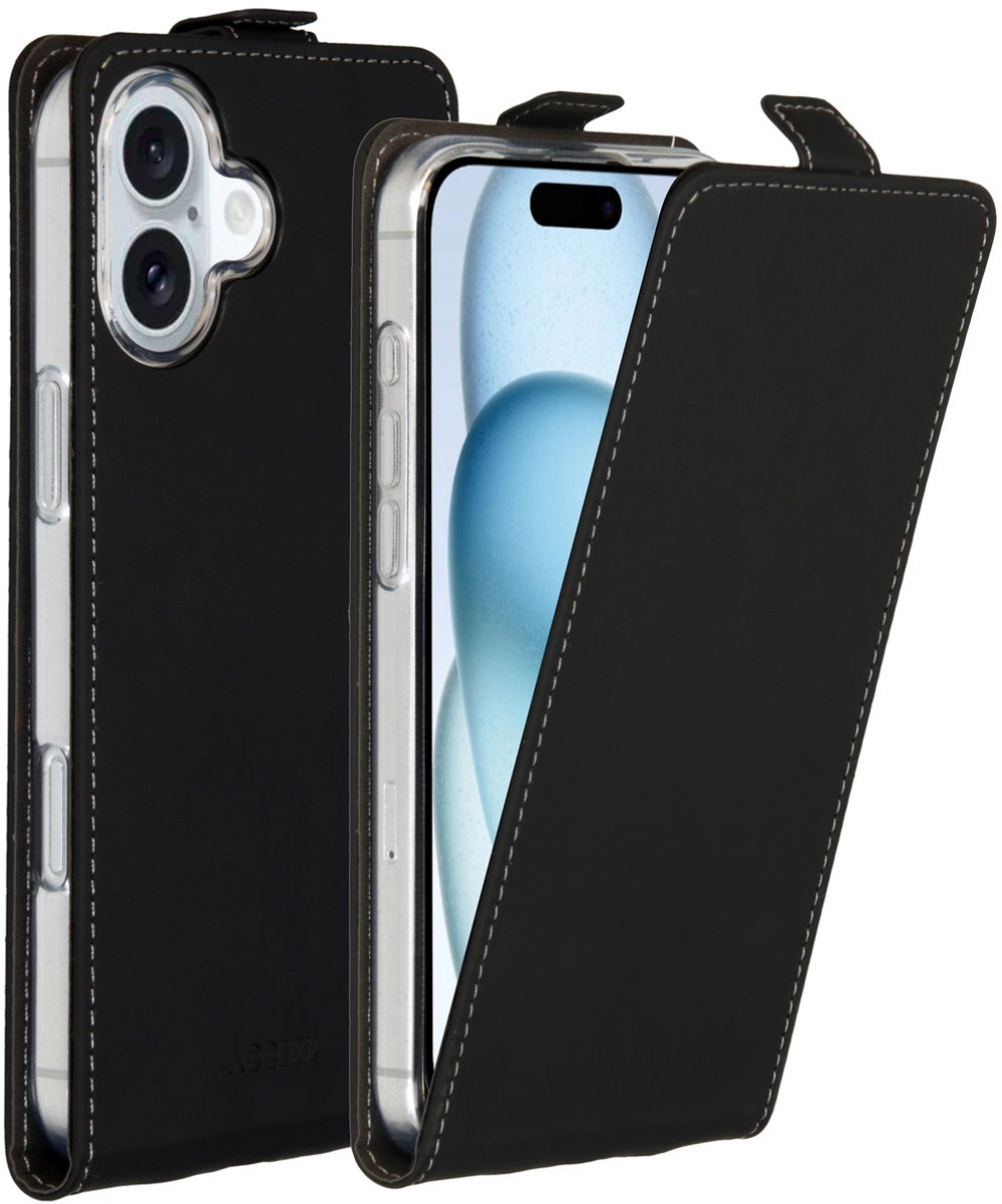 Accezz Hoesje - Geschikt voor Apple iPhone 16 Plus - Flipcase - Zwart
