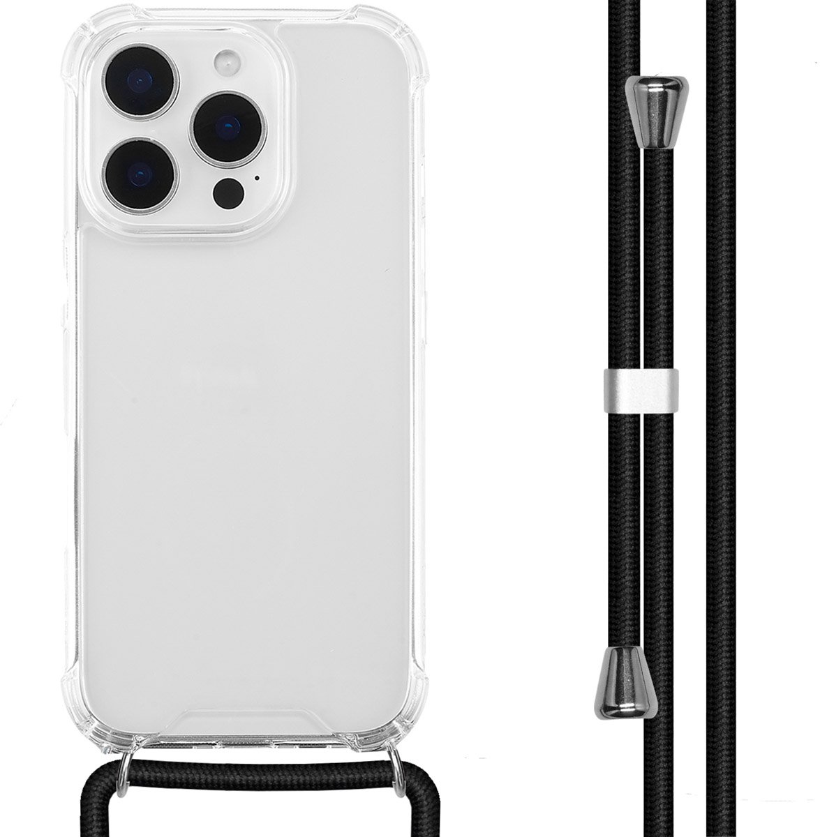 imoshion Hoesje - Geschikt voor Apple iPhone 16 Pro - Backcover met koord - Zwart