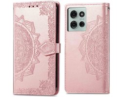 imoshion Hoesje - Geschikt voor Motorola moto G75 5G - Mandala Bookcase - Rosé Goud
