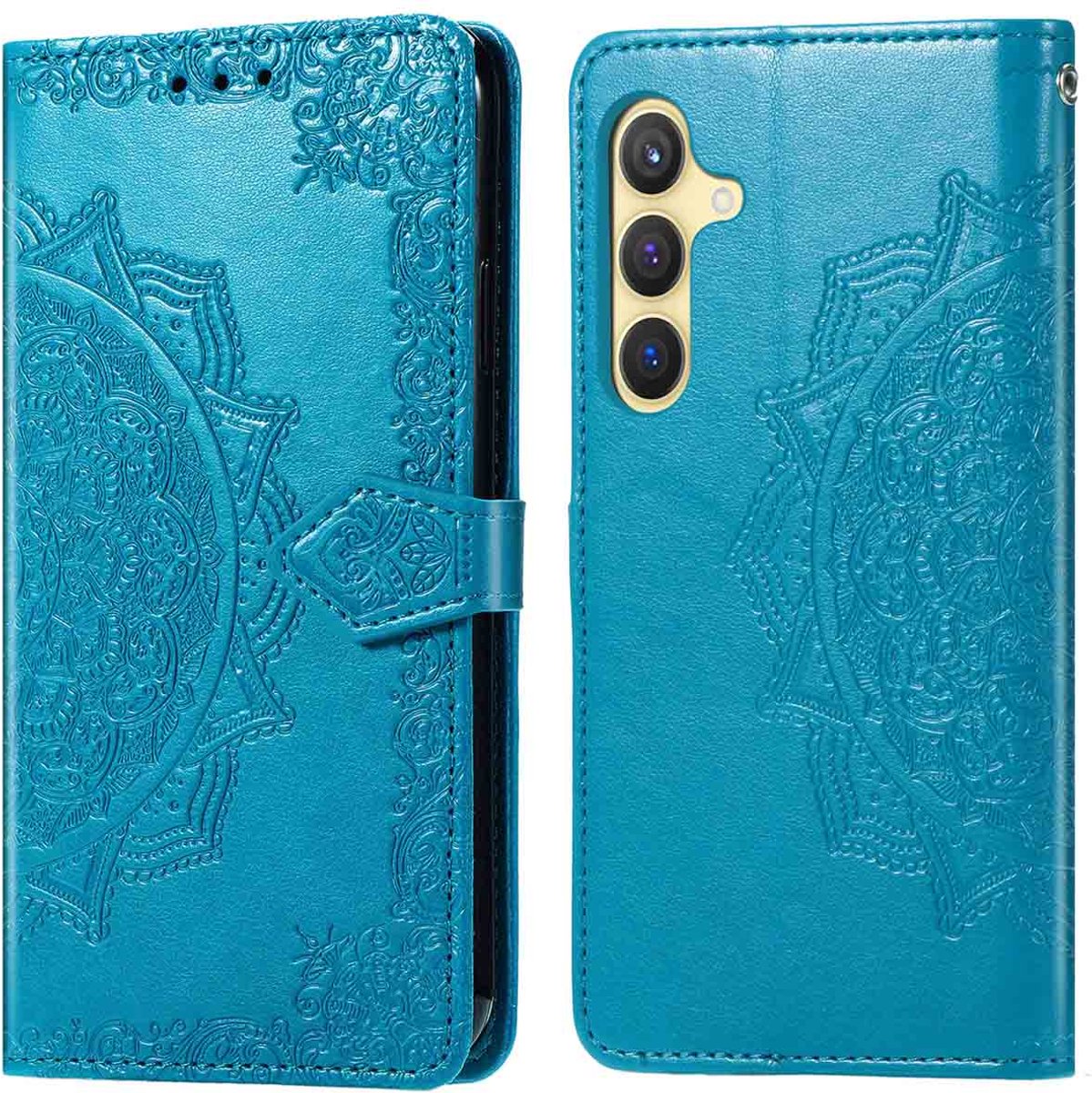 imoshion Hoesje - Geschikt voor Samsung Galaxy S24 / S25 - Mandala Bookcase - Turquoise