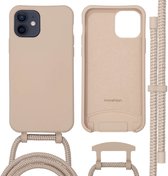 imoshion Coque adaptée pour iPhone 12/12 Pro avec cordon – Coque arrière couleur imoshion avec cordon amovible adaptée pour MagSafe – Beige