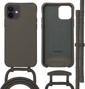 imoshion Case Convient pour iPhone 12 / 12 Pro Case avec cordon - imoshion Color Backcover avec cordon amovible Convient pour MagSafe - marron