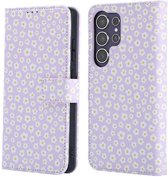 Étui imoshion adapté au Samsung Galaxy S25 Ultra avec porte-cartes - Étui pour smartphone Design Bookcase imoshion - Marguerite multicolore / White