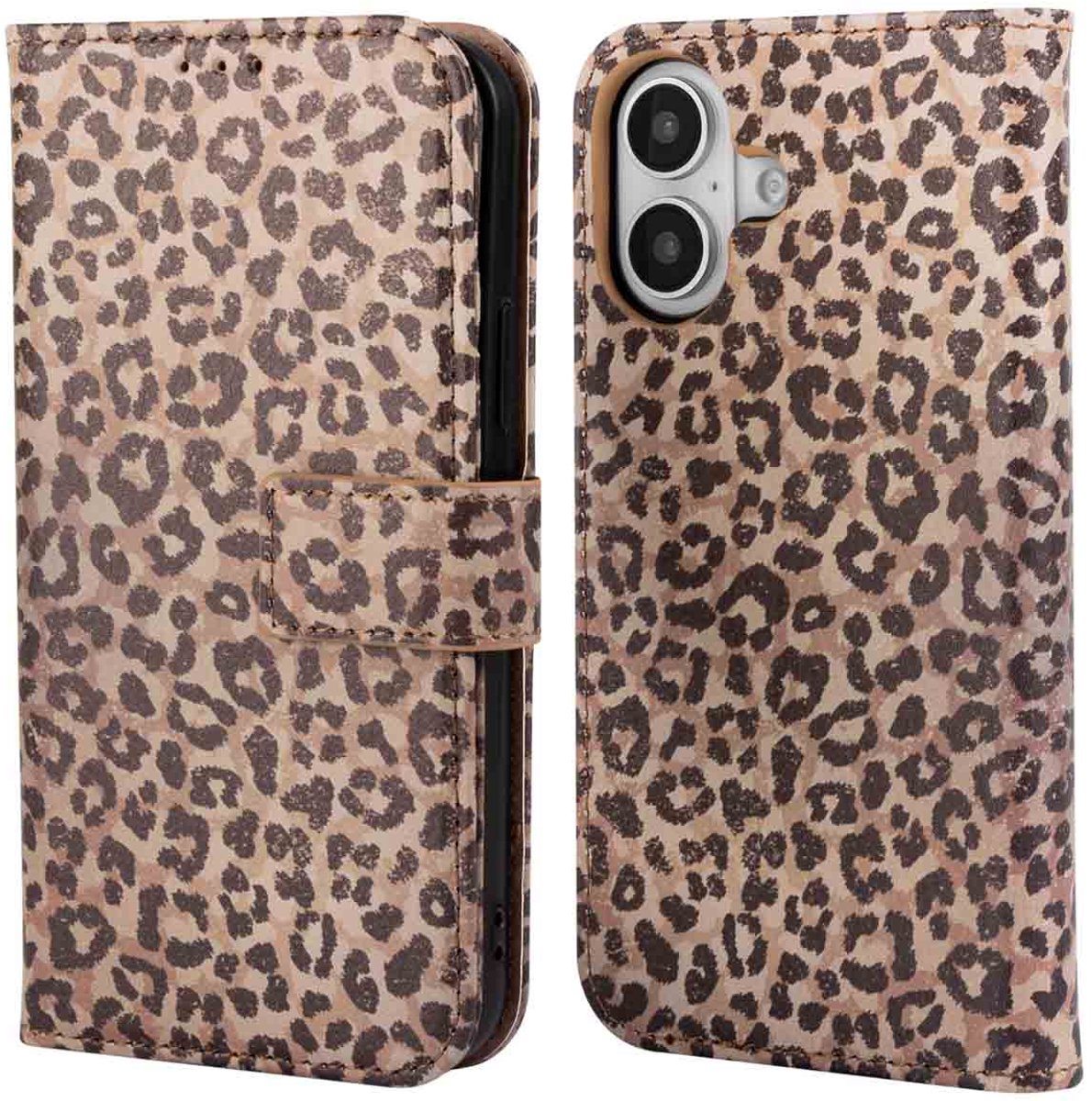 imoshion Hoesje - Geschikt voor Apple iPhone 16 - Design Bookcase smartphone - Leopard Mood