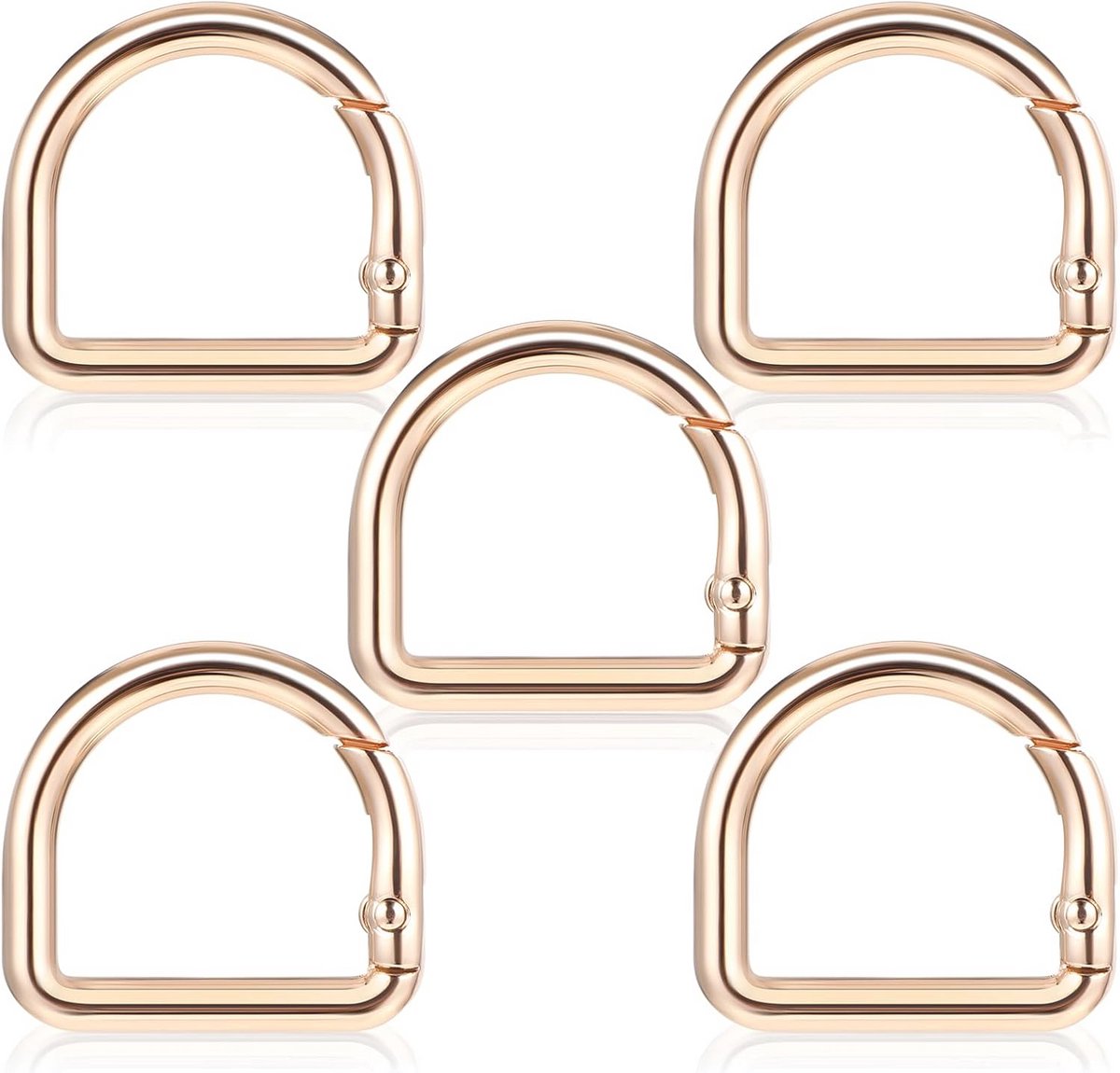 D-ringen set voor portemonnees - 5 stuks, 1 inch, gouden sleutelhaken voor tas en doe-het-zelf projecten