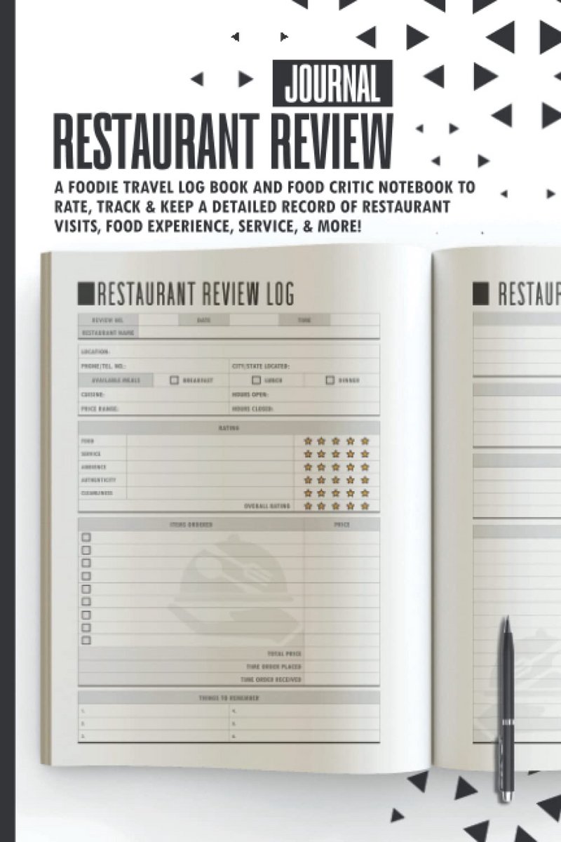 Restaurant Logboek: Voedsel Beoordeling & Recensieboek voor Foodies en Culinair Logboek