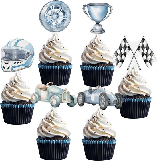 36 stuks straatbordjes bouwvoertuig cupcake toppers, jongens meisjes
