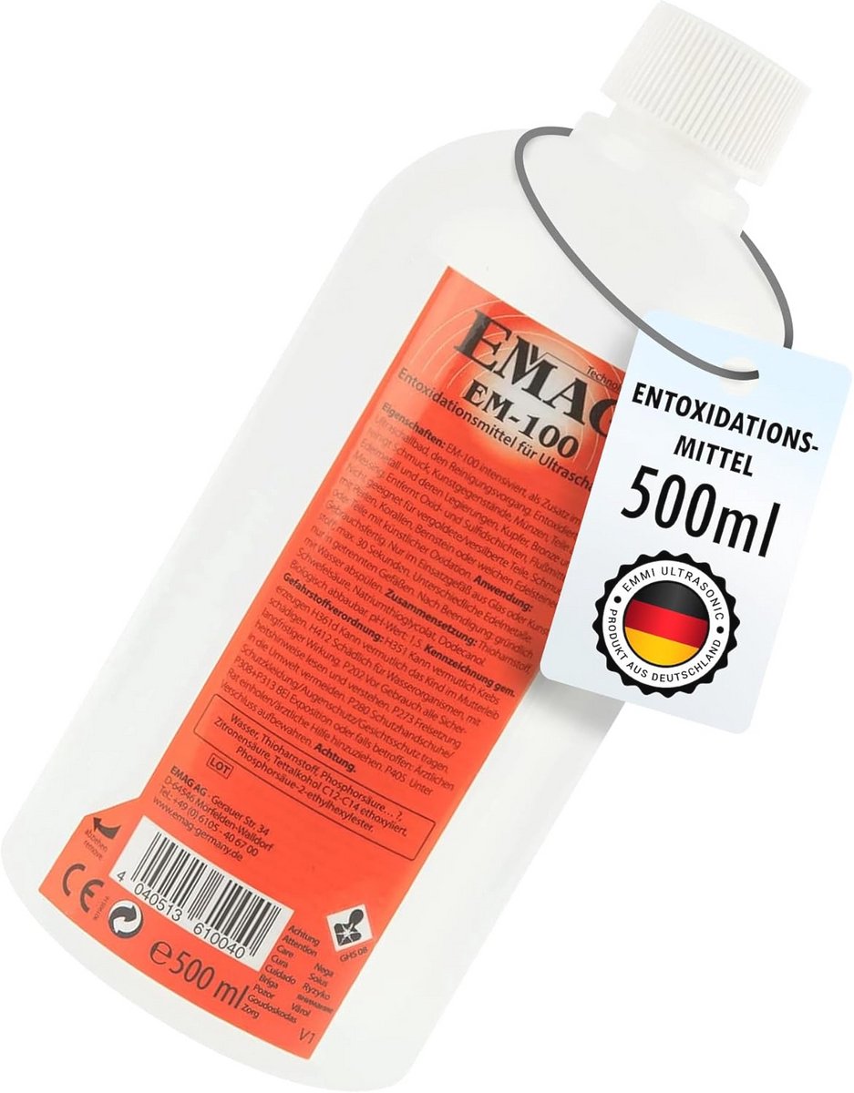 Ultrasoonreiniger voor Edelmetalen en Sieraden - Ontoxidatiemiddel 500ml voor Industriële en Huishoudelijke Reinigen