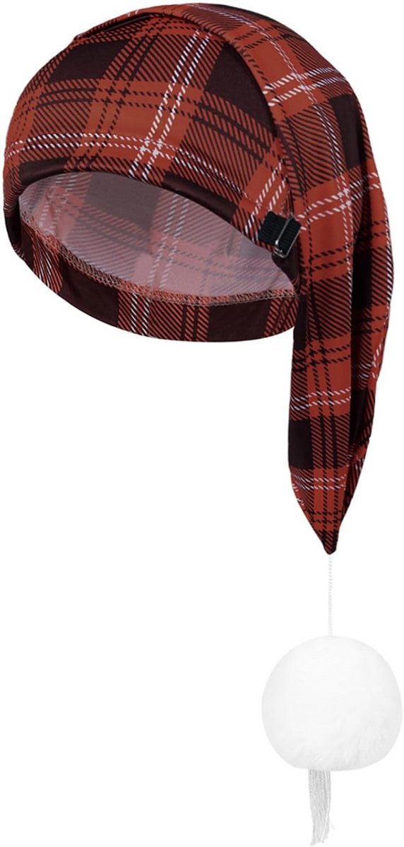 Comfortabele Plaid Nachtmuts met Pompon voor Heren en Dames met Puntvorm