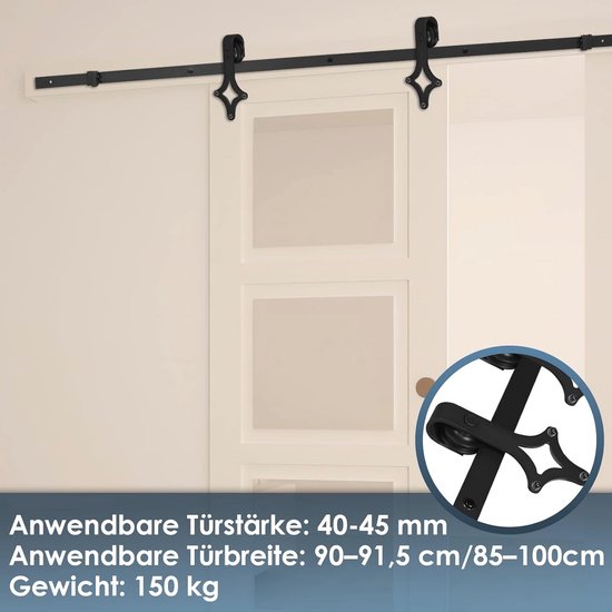SCHUIFDEURBESLAG SET DOUBLE TOP 1500MM SCHUIFDEURBESLAG SET DOUBLE TOP 1500MM
