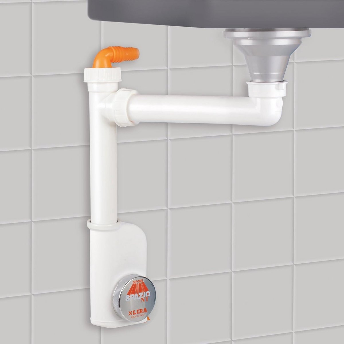 Ruimtebesparende Sifon met Inspectieopening en Toestelaansluiting voor Keuken en Badkamer