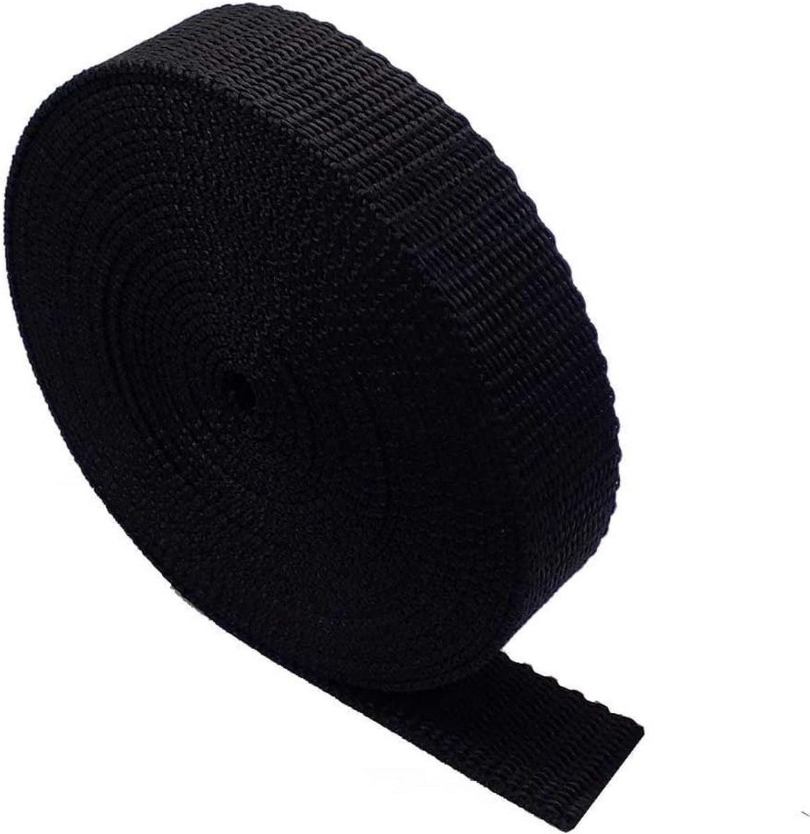 Zware Polypropyleen Webbing Strap Tape - 5m - Ideaal voor Rugzakken, Bagage, V belts, Zwart, 20mm
