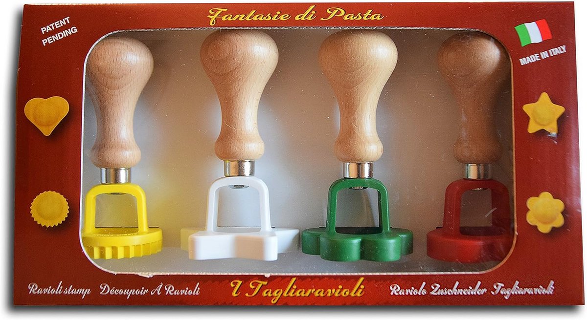 Ravioli Cutter Hout Multi-Colour - Set van 4